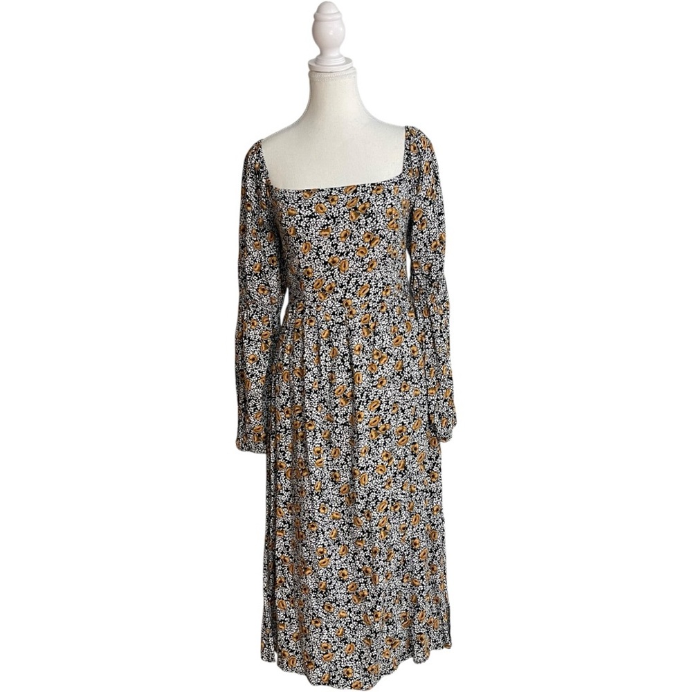 Lost + Wander Sonny Midi Dress Black White Yellow